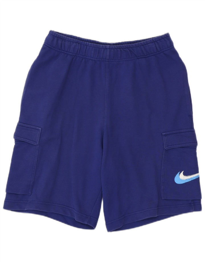 NIKE Shorts deportivos con gráficos para hombre, algodón azul pequeño