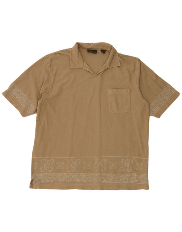 TIMBERLAND Polo Hombre XL Beige Floral Algodón