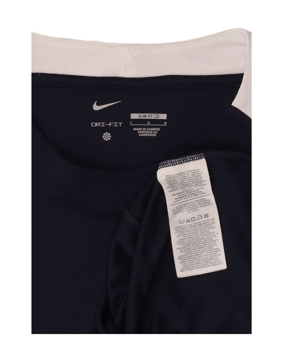 Camiseta Nike Dri Fit Slim para hombre, talla grande, color azul marino, poliéster