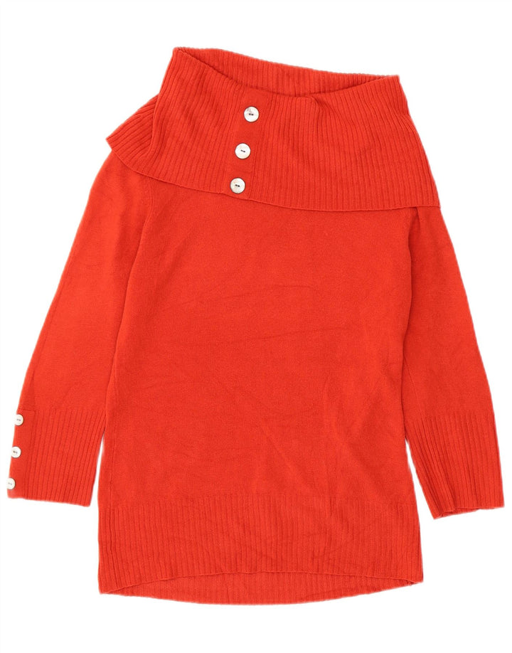 Per Una - Jersey para mujer con cuello vuelto, talla 44, acrílico naranja mediano