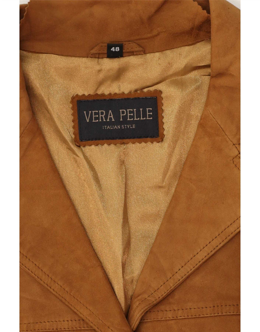 Chaqueta de ante vintage para mujer IT 48 XL Cuero beige