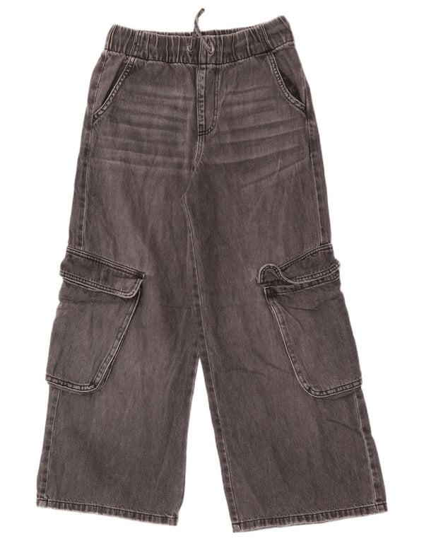 Zara Jeans Cargo para Niñas Pierna Ancha 11-12 Años W26 L25 Algodón Gris