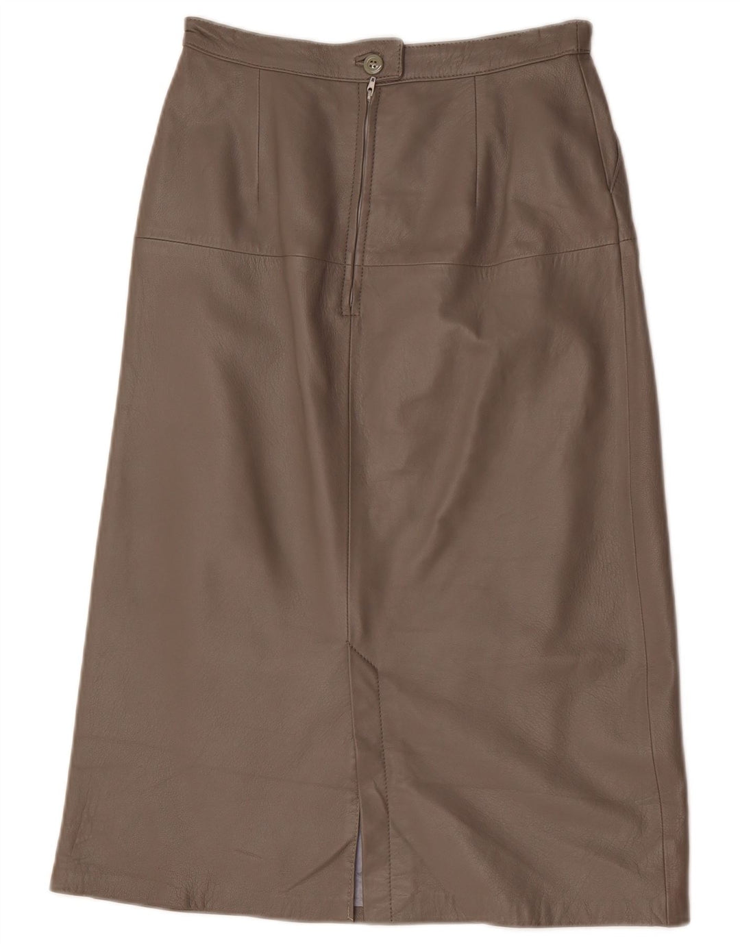 Falda de cuero midi vintage para mujer EU 40 Mediana W28 Marrón