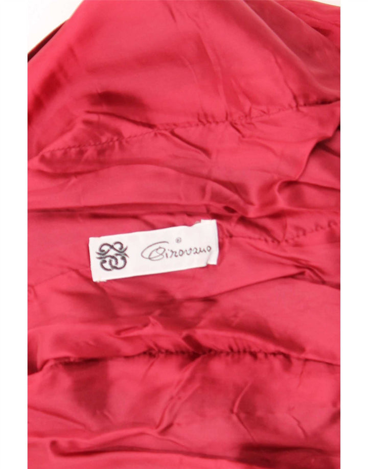 Vintage mujer 3 botones terciopelo Blazer chaqueta Reino Unido 12 medio borgoña
