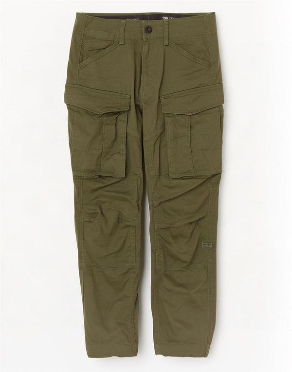 G-Star Hombre Pantalones Cargo Rectos W29 L30 Algodón Caqui