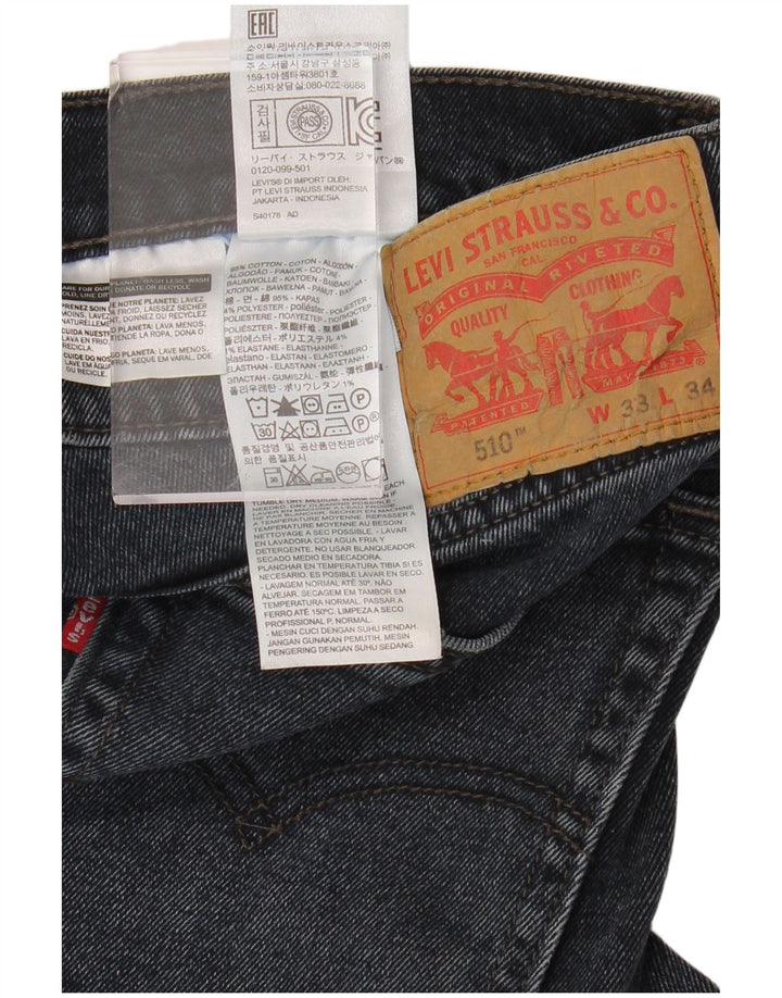 LEVI'S Vaqueros pitillo 510 para hombre W33 L34 Algodón azul marino