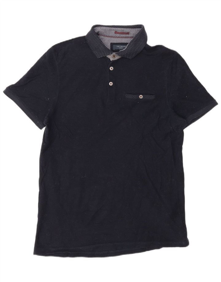 Ted Baker Polo para hombre talla 4 grande algodón azul marino