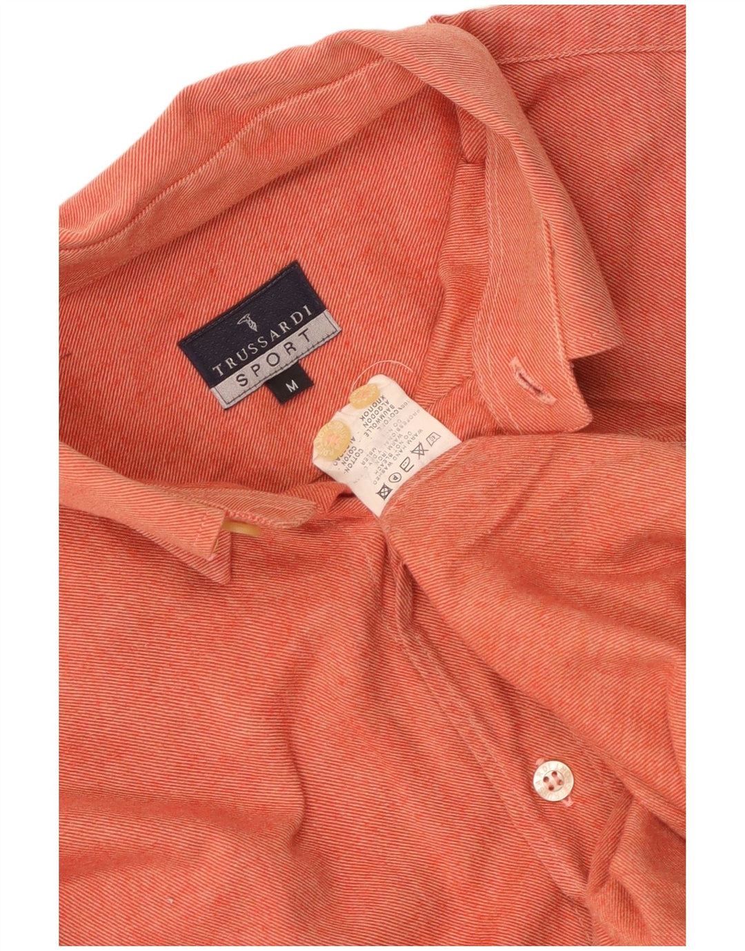 Camisa Hombre Trussardi Algodón Naranja Medio