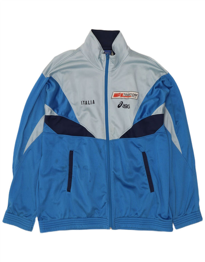 ASICS Mens Italia Graphic Chándal Top Chaqueta IT 54 XL Azul Colorblock