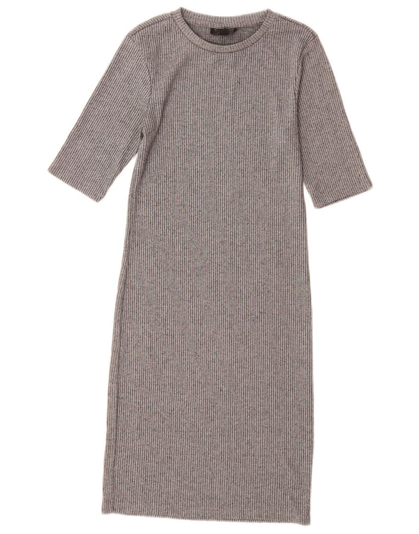 Topshop Vestido tipo jersey de manga corta para mujer, talla 40, talla pequeña, color gris moteado