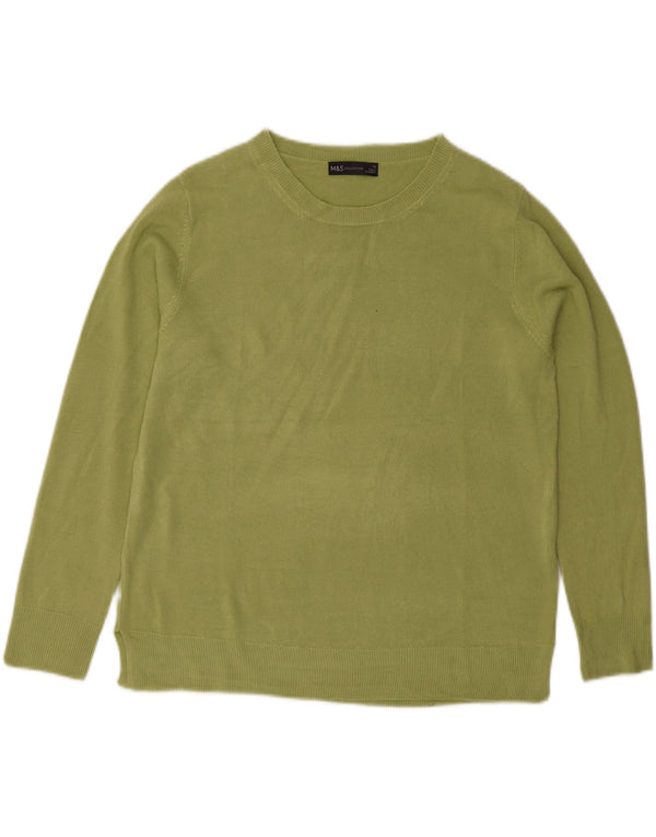 Marks & Spencer Suéter tipo jersey con cuello barco para mujer UK 46 Acrílico verde grande