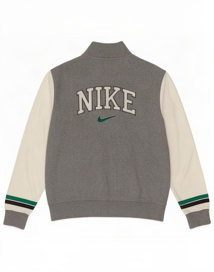 Nike - Chaqueta de chándal con gráfico para hombre, talla pequeña, algodón gris con bloques de color
