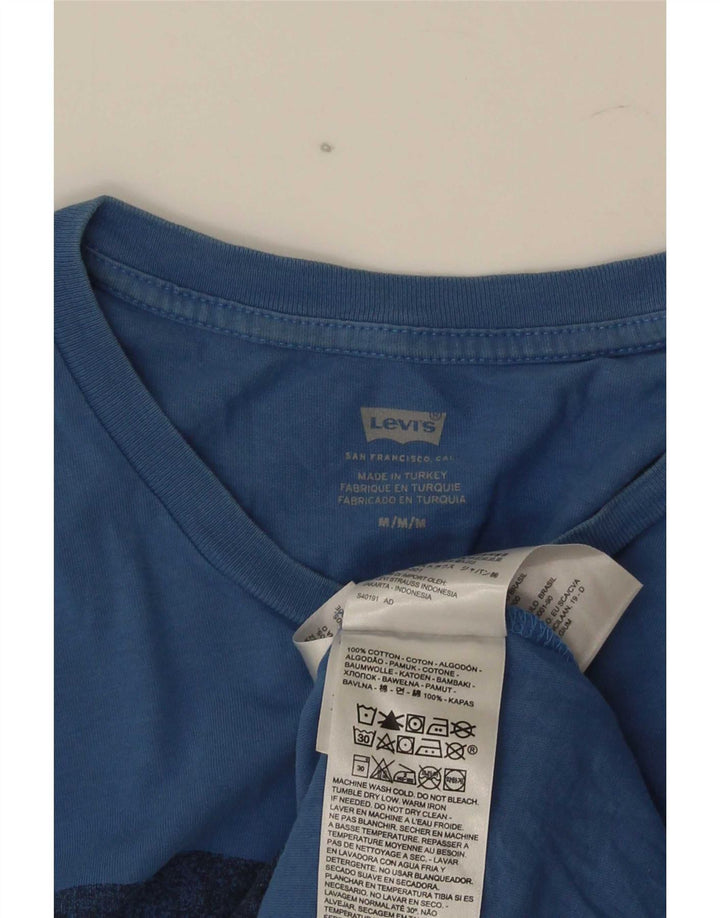 Levi's Hombre Camiseta Gráfica Top Algodón Azul Medio