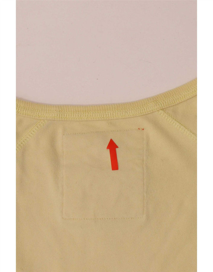 Superdry Mujer Top Manga Larga UK 44 Grande Algodón Amarillo