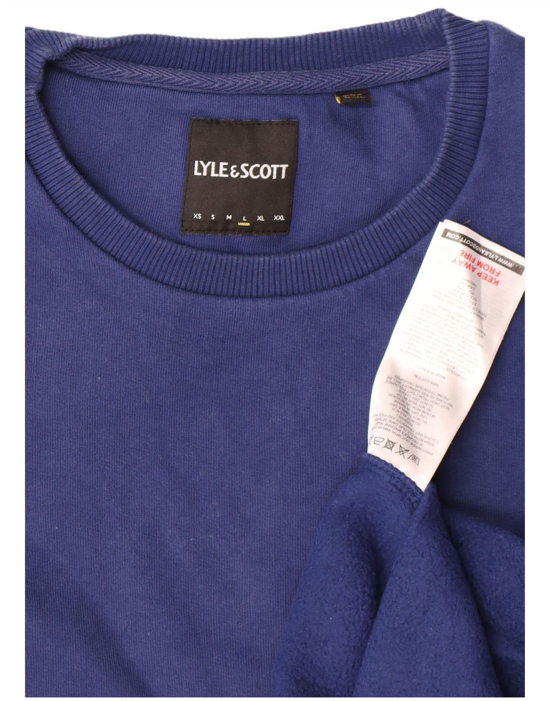 Lyle & Scott Hombre Sudadera Jumper Large Azul Algodón