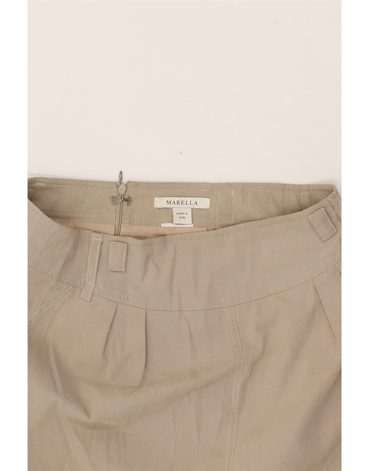 MARELLA Womens Straight Skirt W28 Medium Beige Pinstripe Vintage Marella and Second-Hand Marella from Messina Hembry 