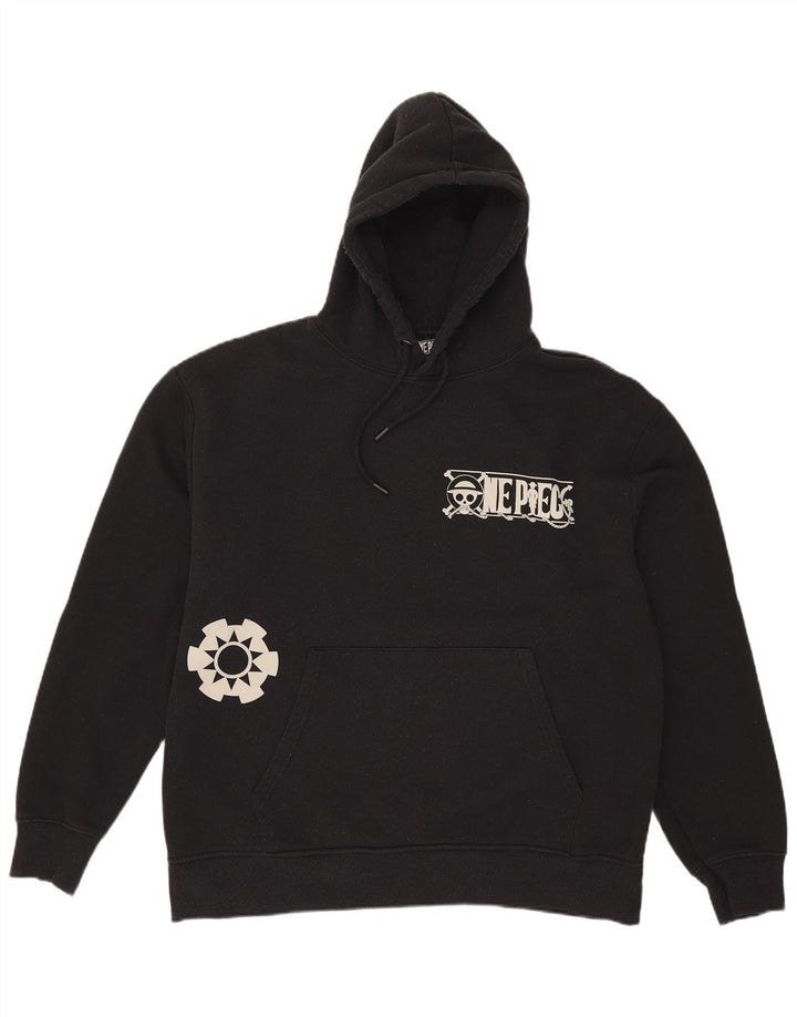 Pull & Bear Hombre Sudadera con capucha gráfica Jersey XL Poliéster negro