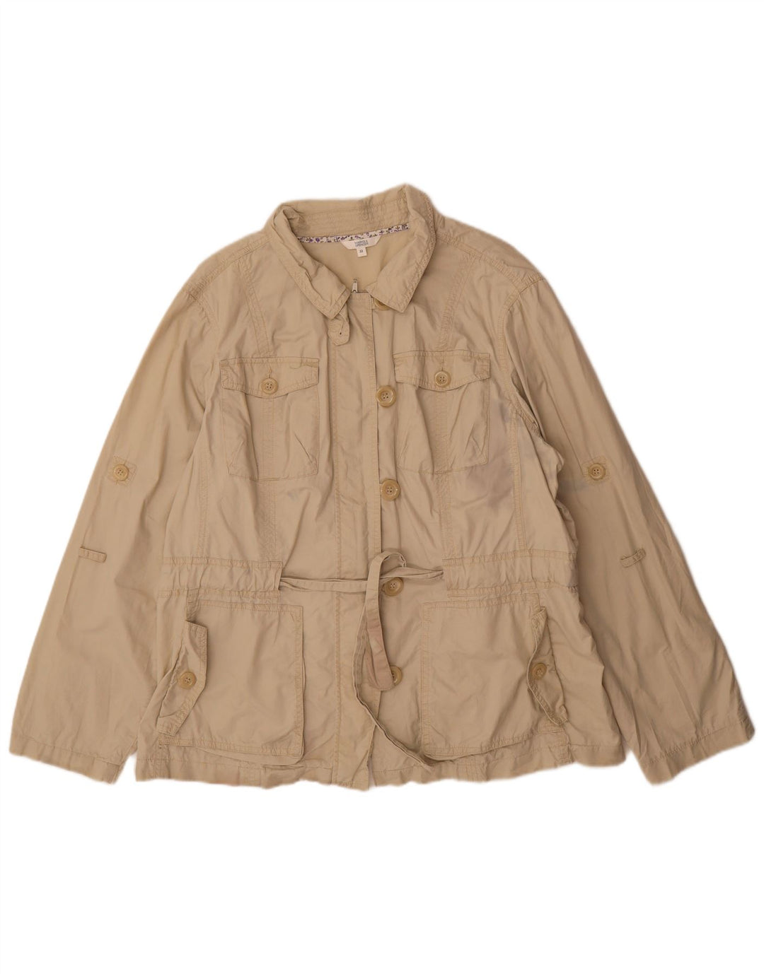 Marks & Spencer Chaqueta utilitaria para mujer UK 22 3XL Algodón beige