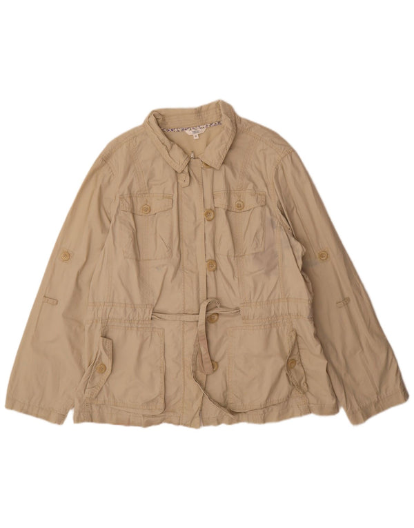 Marks & Spencer Chaqueta utilitaria para mujer UK 22 3XL Algodón beige