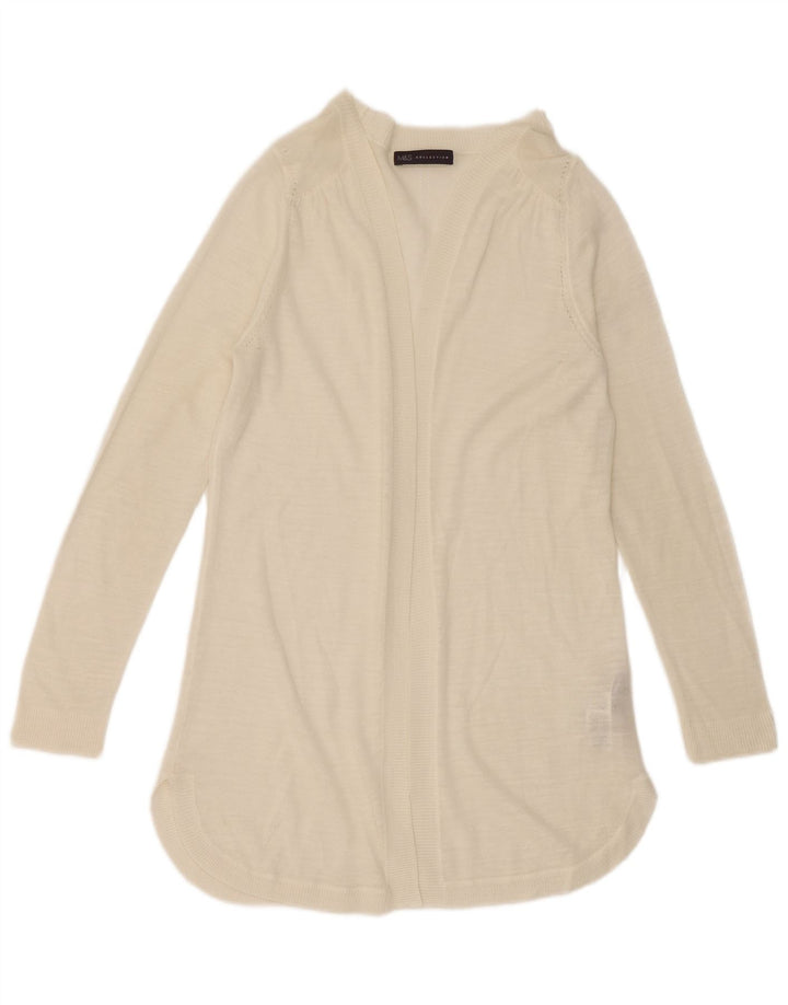 Marks & Spencer - Cárdigan abierto largo para mujer, talla 40, talla mediana, color blanco