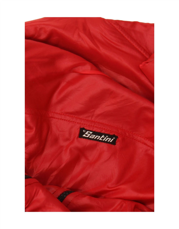 Santini Chaqueta Bomber para Hombre UK 38 Lana Color Block Roja Mediana
