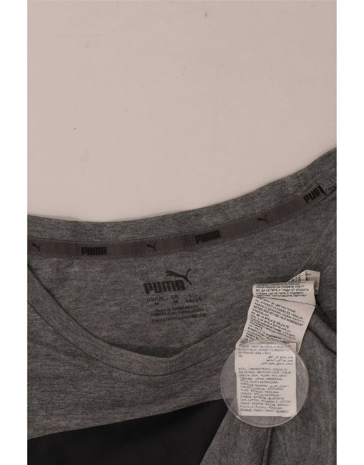 Camiseta gráfica Puma para hombre Top de algodón moteado gris medio