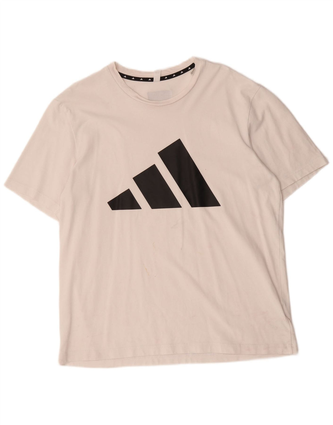 Adidas - Camiseta gráfica para hombre, talla grande, algodón blanco