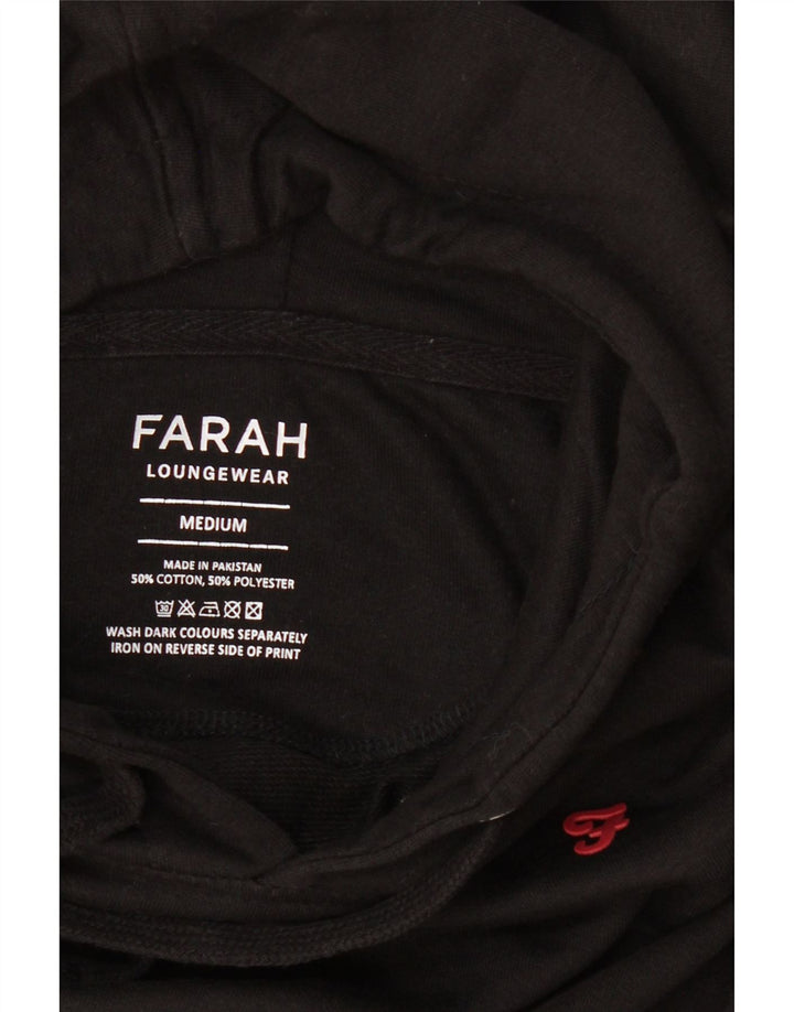 Farah Hombre Sudadera Con Capucha Jumper Medium Negro Algodón