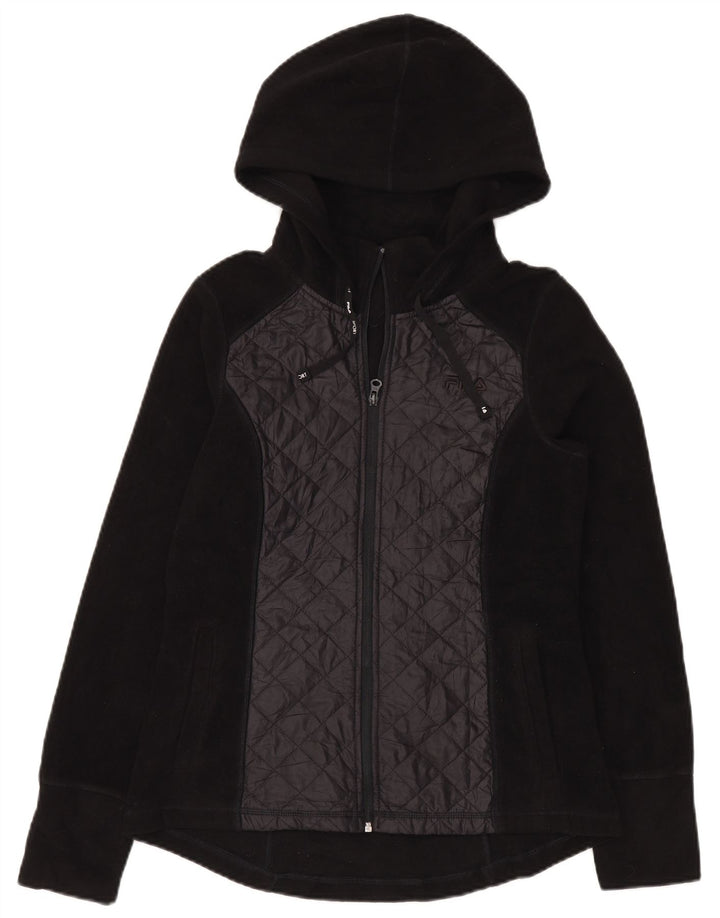 Fila Chaqueta polar con capucha para mujer UK 44 Mediana Poliéster negro