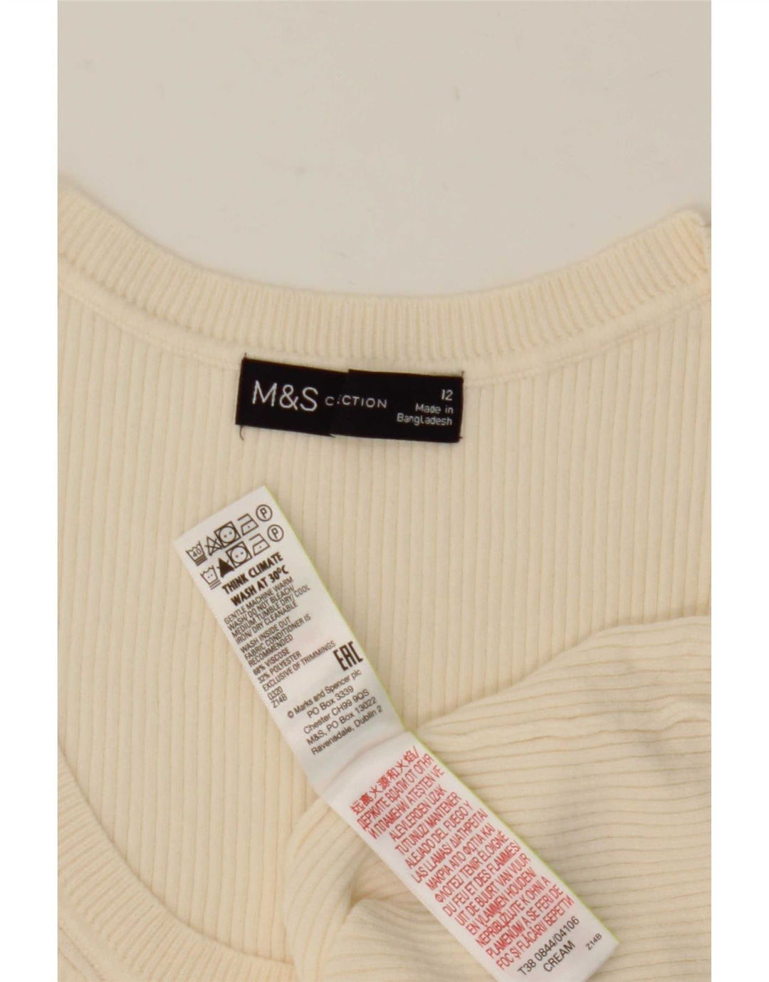 Marks & Spencer - Camiseta sin mangas para mujer, talla 40, viscosa beige mediana
