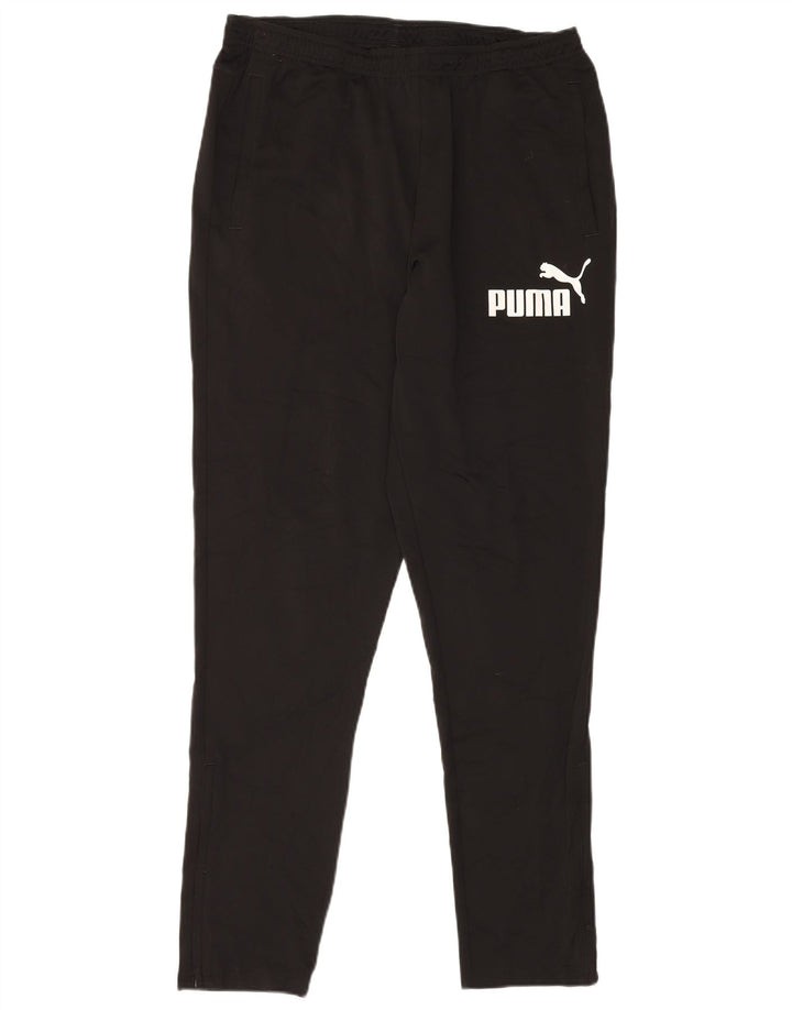 PUMA Pantalones de chándal con estampado gráfico para hombre, poliéster negro grande