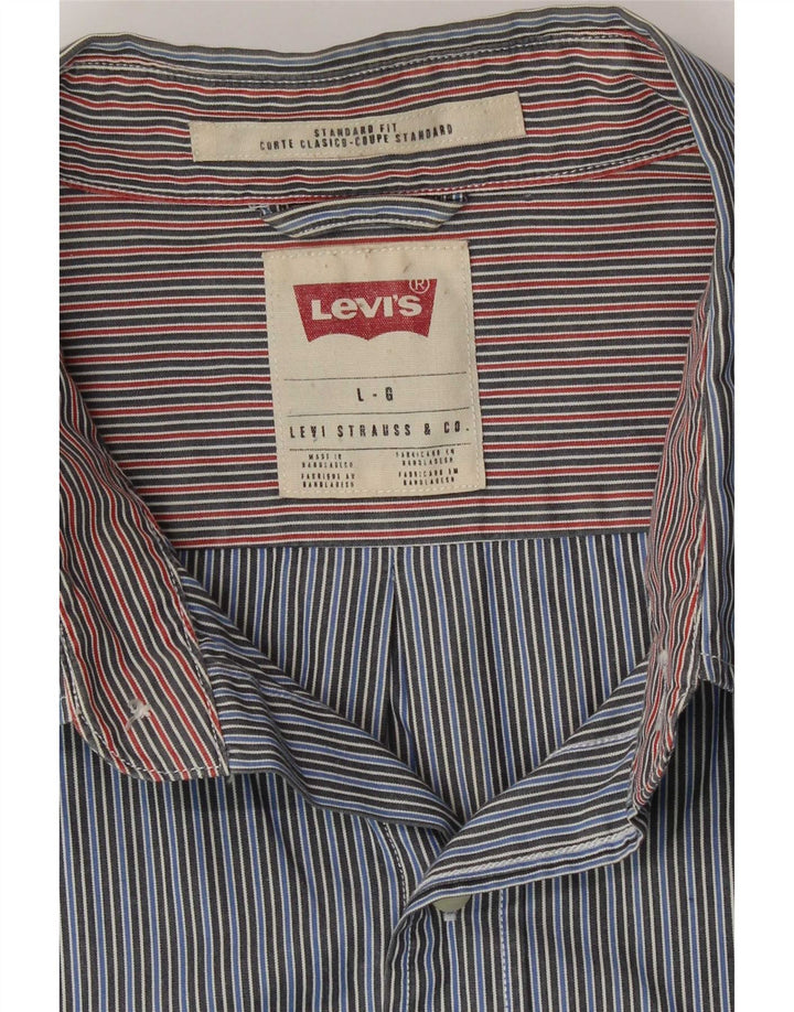 Levi's Camisa de corte estándar para hombre, talla grande, a rayas azules