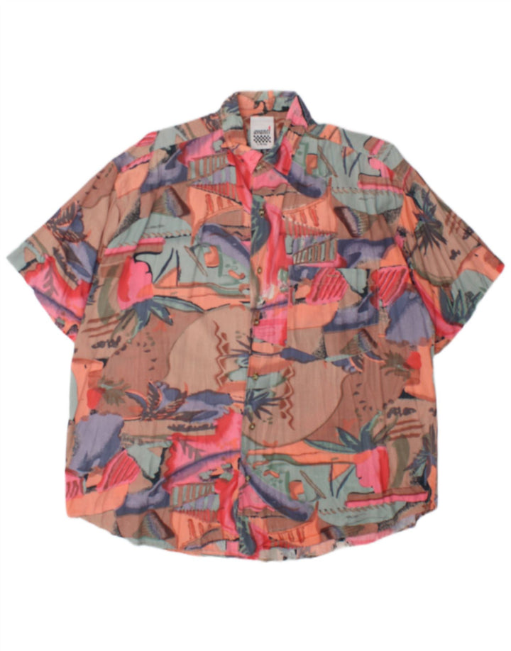 Camisa Avanti para hombre con estampado abstracto, talla 41/42, grande, multicolor