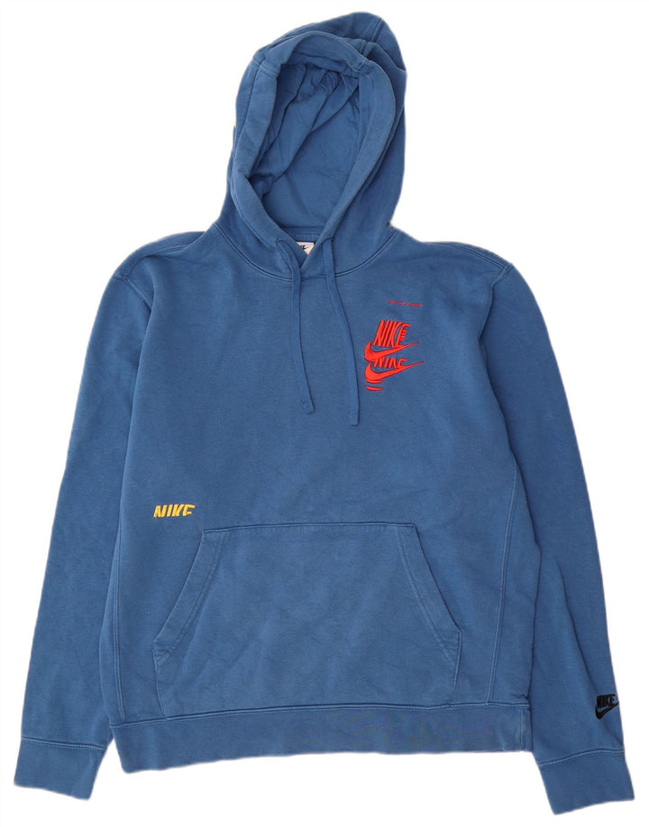 Nike Hombre Sudadera Con Capucha Gráfica Jersey De Algodón Azul Medio