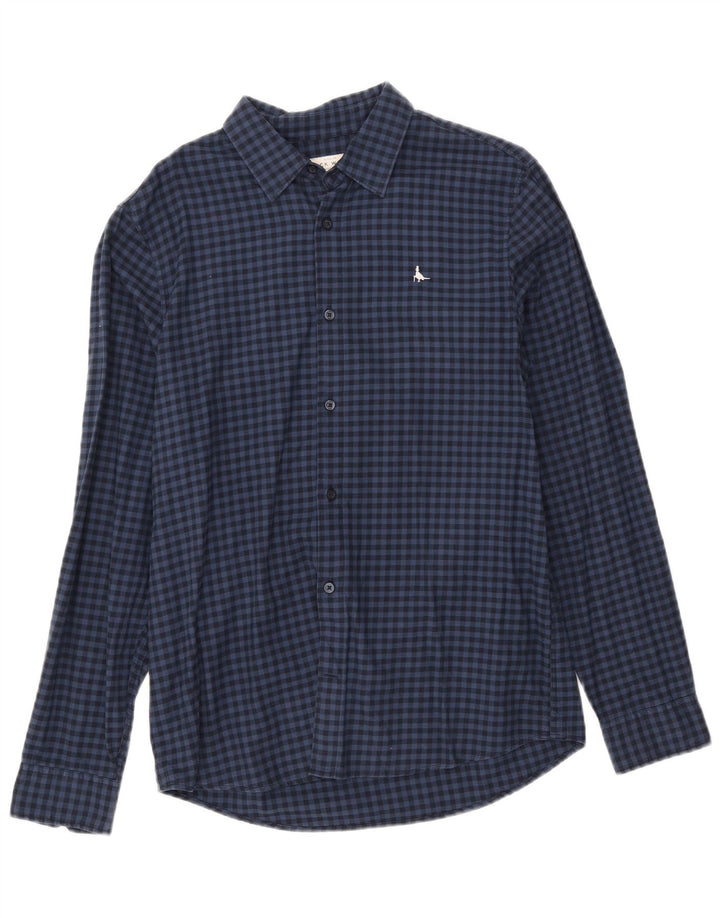 JACK WILLS Camisa de franela de corte clásico para hombre Algodón a cuadros azul marino mediano