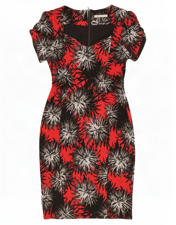 Marks & Spencer Vestido tubo para mujer UK 42 Poliéster floral rojo mediano