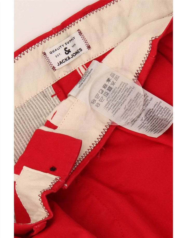 Jack & Jones Mens Chino Shorts Medium W32 Algodón Rojo