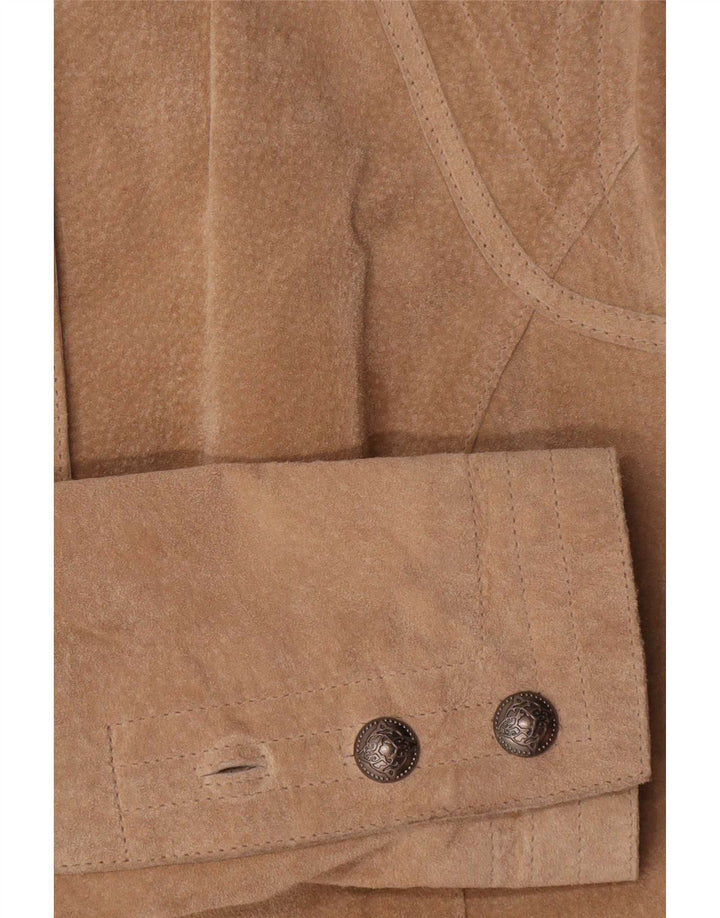Chaqueta tipo blazer de ante con 6 botones para mujer Conbipel IT 46 Cuero beige grande