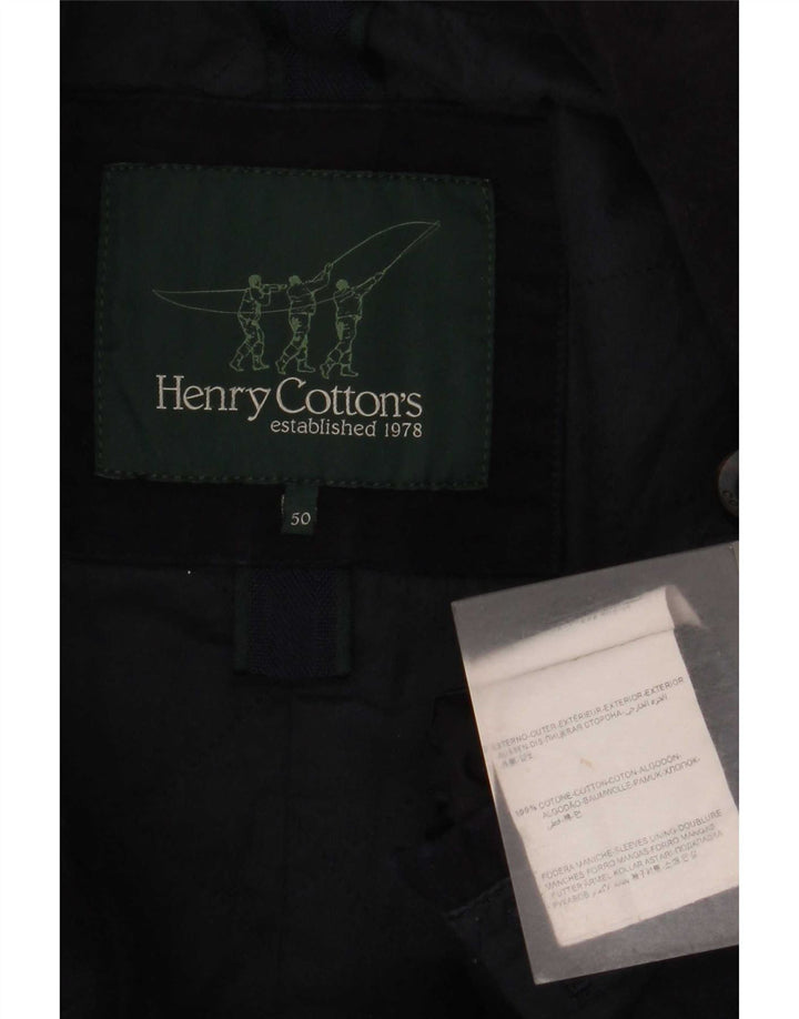 Henry Cottons Chaquetón para hombre IT 50 Grande Algodón azul marino
