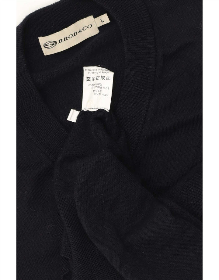 Camiseta de Chaleco Vintage para Hombre Grande Azul Marino Poliacrílico