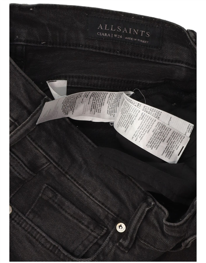 ALL SAINTS Vaqueros Bootcut para Mujer W26 L30 Algodón Negro