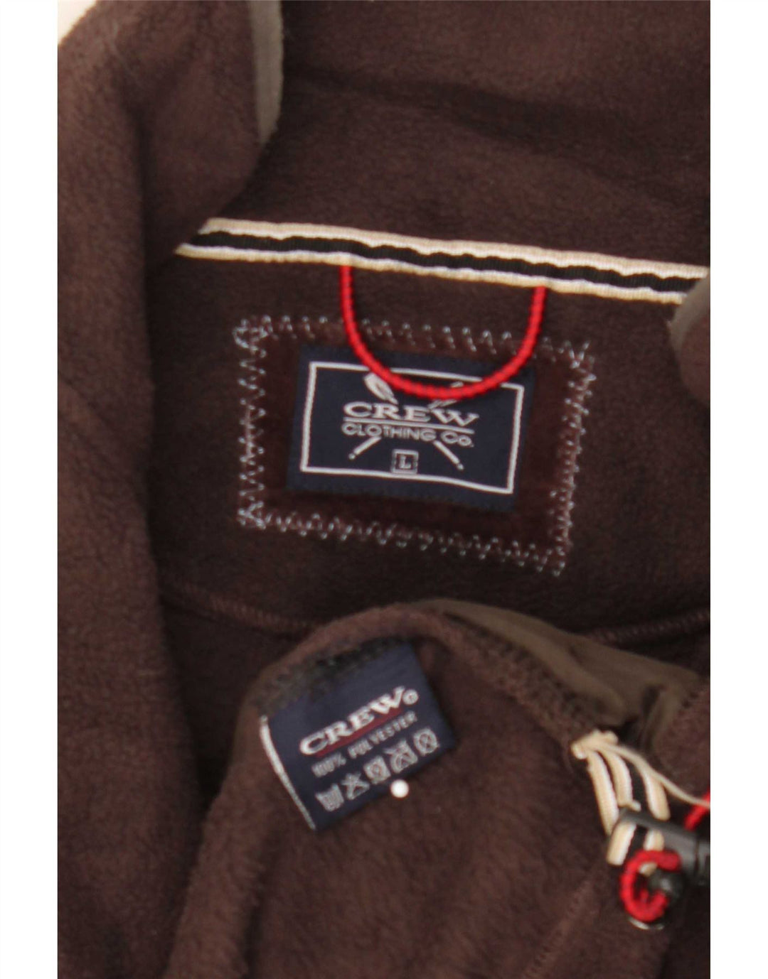 Crew Clothing Jersey de forro polar con cuello y cremallera para hombre Poliéster marrón grande