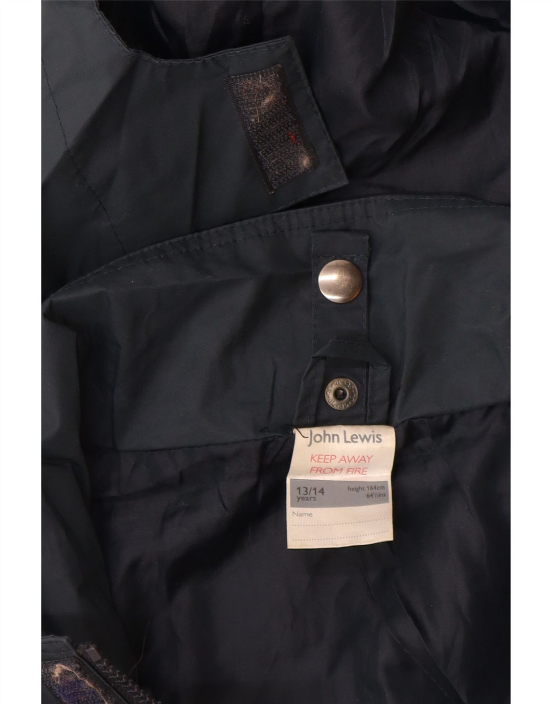 Chubasquero con capucha para niños John Lewis 13-14 años Azul marino Nylon