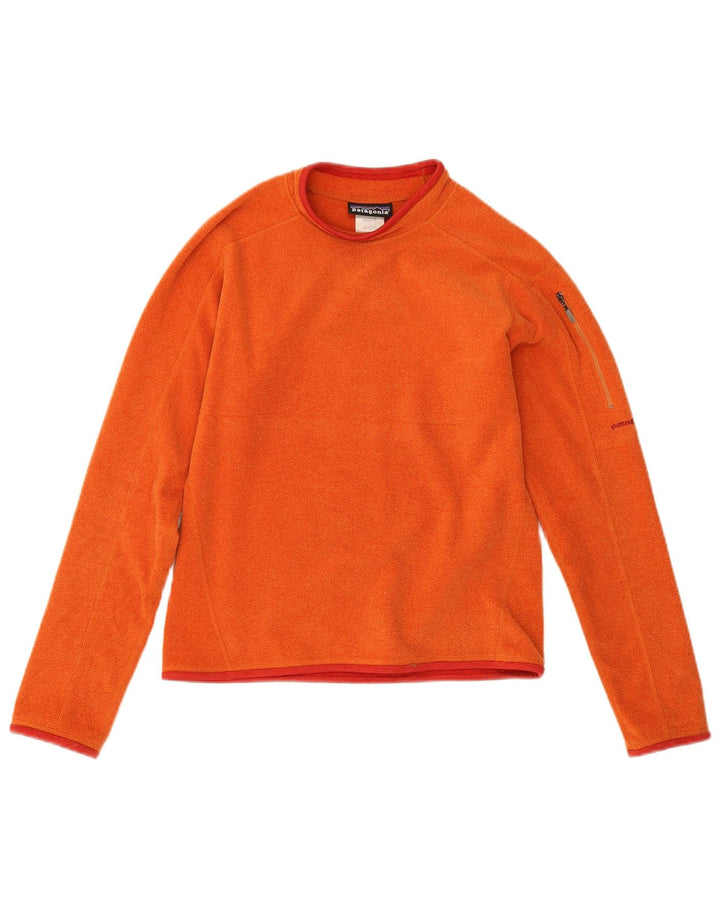 Patagonia Mujer Polar Jumper UK 10 Pequeño Naranja Poliéster