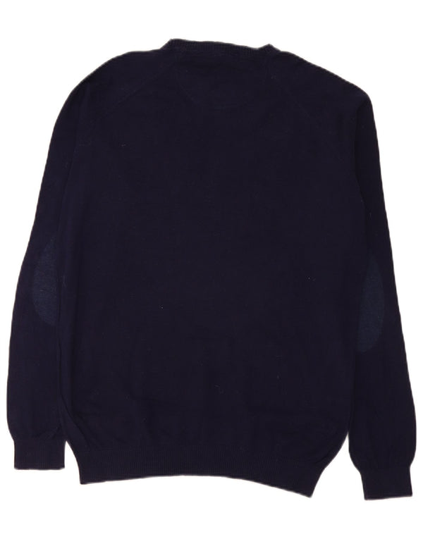 Zara Mens Boat Neck Jumper Sweater Grande Azul Marino