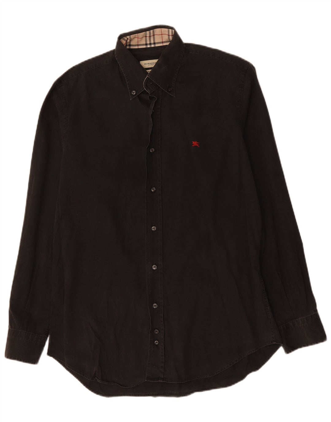 BURBERRY Camisa slim fit para hombre Algodón negro mediano