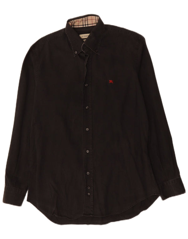 BURBERRY Camisa slim fit para hombre Algodón negro mediano