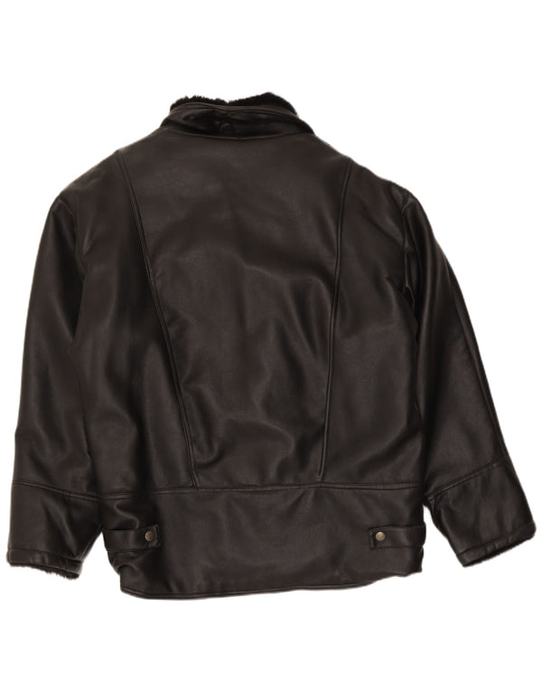 Chaqueta de piel de oveja de doble botonadura para hombre de Alta Moda UK 42 XL Piel de oveja negra