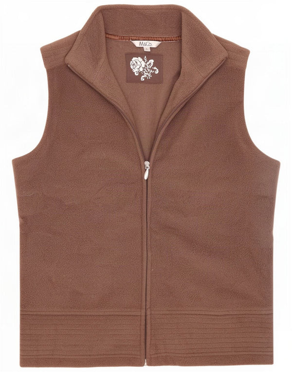 M&Co Chaleco polar para mujer UK 46 Grande Poliéster marrón