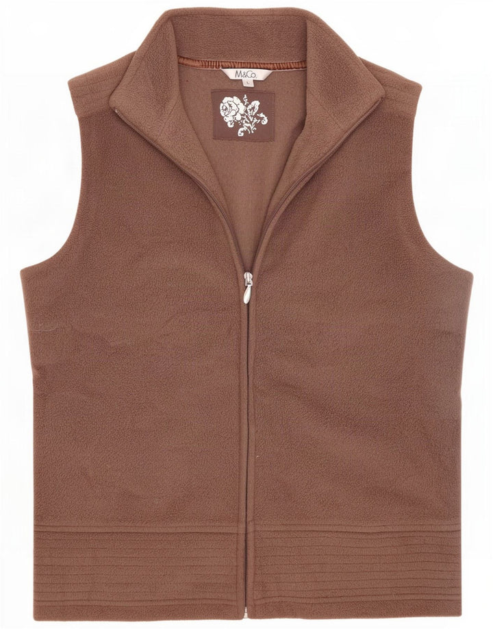 M&Co Chaleco polar para mujer UK 46 Grande Poliéster marrón
